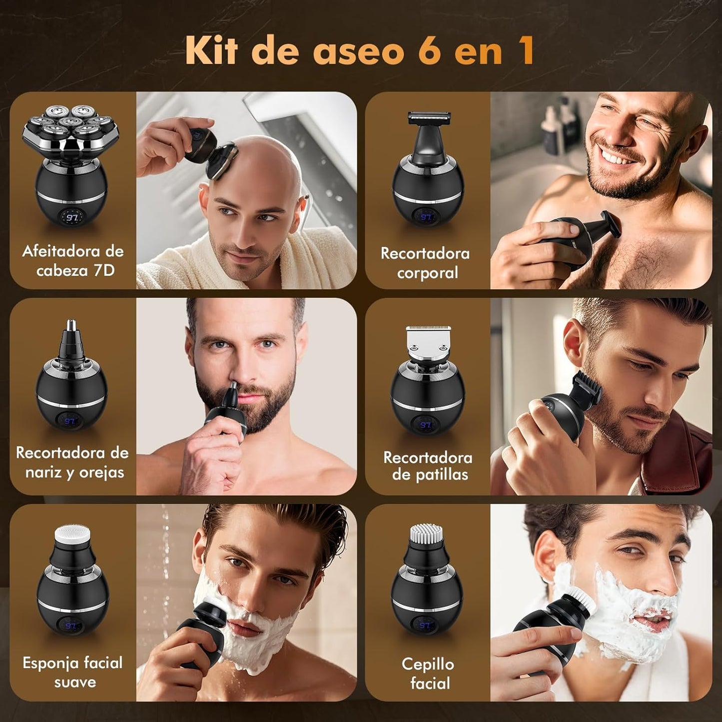 Men´s Shaver Afeitadora Recargable Multifunción 6 en 1